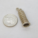 Sterling Silver Leaning Tower of Pisa Charm Pendant Vintage c1970