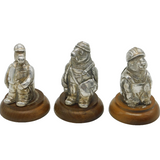 Set of 3 Magrino Sterling Silver Mounted Novelty Animal Figurines Vintage