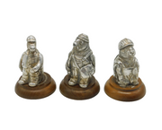 Set of 3 Magrino Sterling Silver Mounted Novelty Animal Figurines Vintage