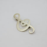 Sterling Silver Treble Clef Music Interest Pin Brooch Modern c1990