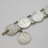 20th Century Belgian 50 Centimes Coin Bracelet Antique 1927 Art Deco