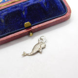 Sterling Silver Swimming Fish Charm Pendant Vintage c1970