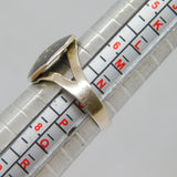Sterling Silver Niello Enamel Adjustable Dress Ring Vintage c1940 Size O