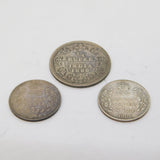 19th Century Collection of Indian Sterling Silver Coinage Antique c1900s