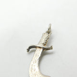 Sterling Silver Eastern Scimitar Sword Style Charm Pendant Vintage c1970