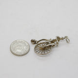 Sterling Silver Pennyfarthing Bicycle Large Charm Pendant Vintage c1970s