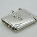 George V Sterling Silver Equestrian Interest Vesta Case Antique 1911 Birmingham