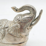 20th Century Silver Plated Elephant Form Betel Nut Box Antique c1920s