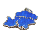 Sterling Silver Enamel Hampshire Souvenir Charm Pendant Vintage c1970s
