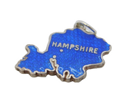 Sterling Silver Enamel Hampshire Souvenir Charm Pendant Vintage c1970s