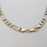 Sterling Silver Chunky Figaro Chain Necklace Contemporary c1990