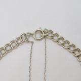 Sterling Silver Double Curb Chain Bracelet With Safety Chain Vintage c1990's