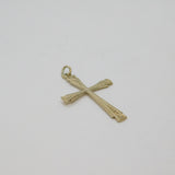 Sterling Silver Patterned Cross Charm Pendant Vintage c1970s