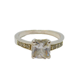 Sterling Silver 7 Cubic Zirconia Dress Band Ring Modern c2000 Size M