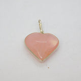 Sterling Silver Polished Rose-Quartz Heart Charm Pendant Modern c1990s