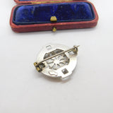Victorian Sterling Silver Swirl & Floral Pattern Brooch Antique c1860 Kitemark