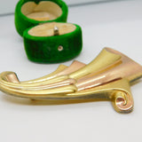 Monet Large Sterling Silver Gilt Wind Spray Brooch Pin Vintage c1960
