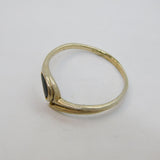 Sterling Silver Black Enamel Twist Front Dress Ring Vintage c1970 Size M 1/2
