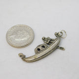 Sterling Silver Venetian Gondola Charm Pendant Vintage c1970