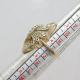 Sterling Silver Marcasite Art Deco Fancy Cocktail Ring Antique c1930 Size I