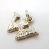 Sterling Silver 'W' Initial Charm Pendant Vintage c1970