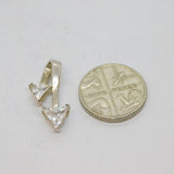 Sterling Silver Paste Triangles Contemporary Style Charm Pendant Vintage c1970