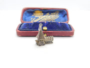 Sterling Silver Little Oriental Building Charm Pendant Vintage c1970
