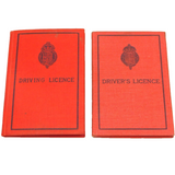 Pair of Antique Red Card Norfolk Council Driving Licences 1934-1939 Art Deco