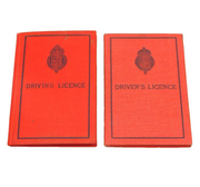 Pair of Antique Red Card Norfolk Council Driving Licences 1934-1939 Art Deco