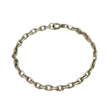 Continental .835 Silver Square Rolo Art Deco Chain Bracelet Antique c1920s