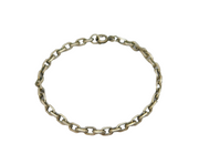 Continental .835 Silver Square Rolo Art Deco Chain Bracelet Antique c1920s