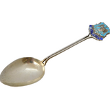 Sterling Silver Enamel Alnwick Souvenir Teaspoon Antique 1919 Birmingham