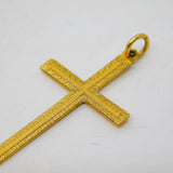 Art Deco 9ct Yellow Gold Patterned Cross Pendant Antique c1920s