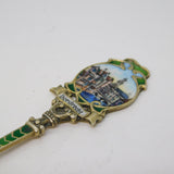 German .800 Silver Gilt & Enamel Terminal Dordrecht Souvenir Spoon Antique