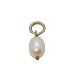 Sterling Silver Pearlescent Bead Drop Charm Pendant Modern c2000s