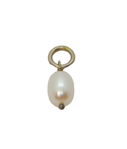 Sterling Silver Pearlescent Bead Drop Charm Pendant Modern c2000s