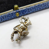 Sterling Silver Nordic Viking Warrior Charm Pendant Vintage c1970