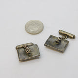 Sterling Silver Mounted Carved Abalone Shell Neoclassical Cufflinks Vintage