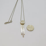 Sterling Silver Celtic Nouveau Style Pink Shell Pendant Necklace Modern c2000