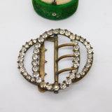 Victorian Cut Steel & Paste Set Buckle Antique c1880