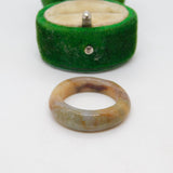 Carved Hardstone Agate Dress Ring Vintage c1970 Size N UK