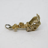Sterling Silver Opening Old Car With Figure Inside Charm Pendant Vintage c1970
