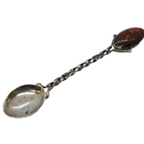 Baltic Sterling Silver Amber Set Teaspoon Vintage c1960s