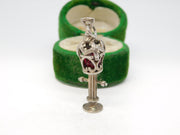 Sterling Silver Glass Set Street Light Charm Pendant Vintage c1970