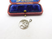 Sterling Silver Tree of Life with Diamante Leaves Charm Pendant Vintage c1970