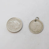 Sterling Silver Threepence Coin Charm Pendant Antique 1932