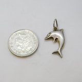 Sterling Silver Leaping Dolphin Charm Pendant Vintage c1970s