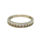 Sterling Silver 10 White Topaz Half Eternity Ring Contemporary c2000 Size R