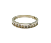 Sterling Silver 10 White Topaz Half Eternity Ring Contemporary c2000 Size R