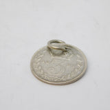 Sterling Silver Victorian Threepence Coin Charm Pendant Antique 1891